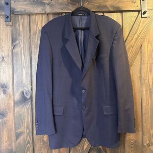 John Weitz  Navy Blue Wool 2 Button Sport Coat Blazer